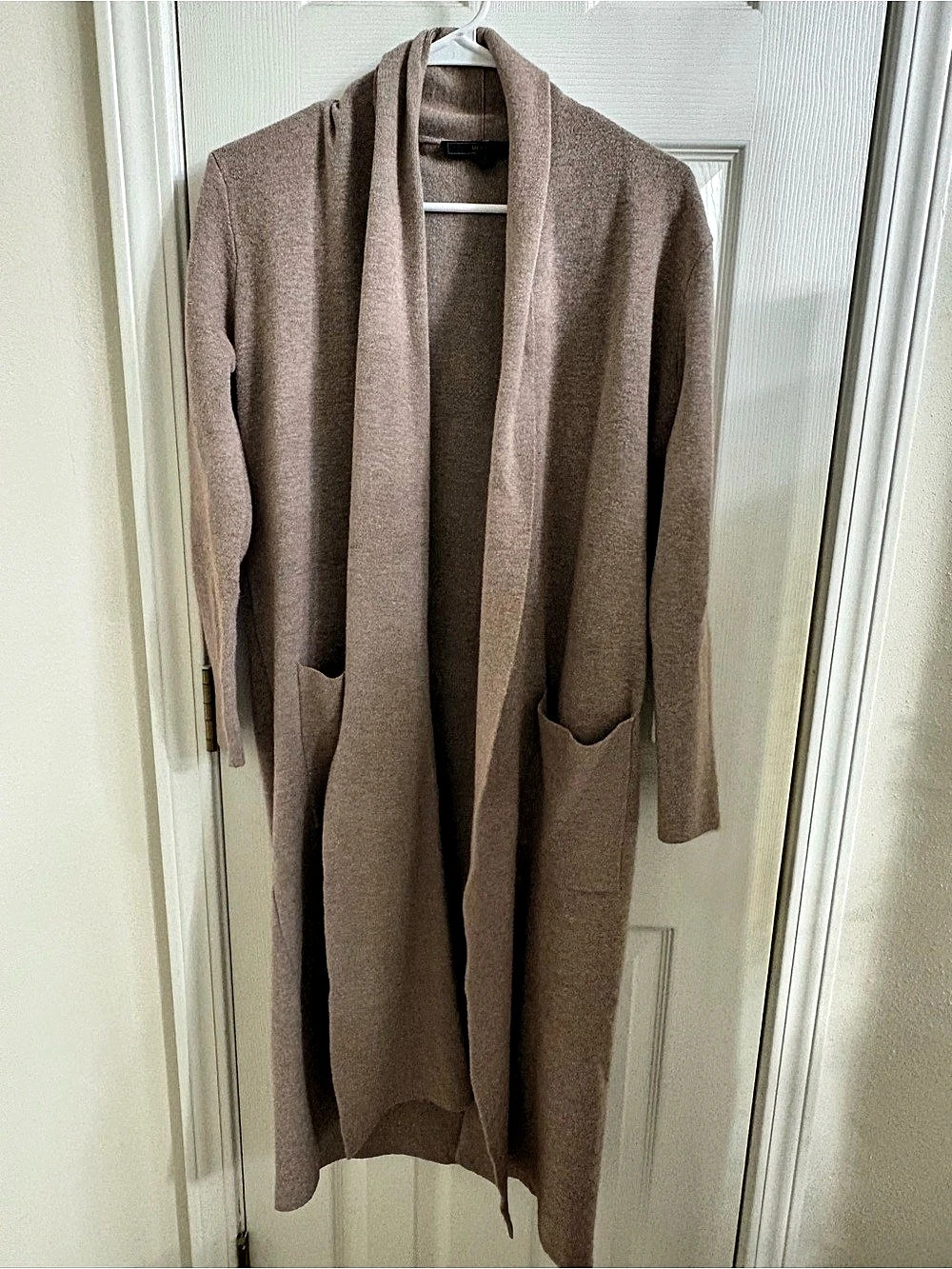 Maxsport Long Open Front Cardigan in Brown